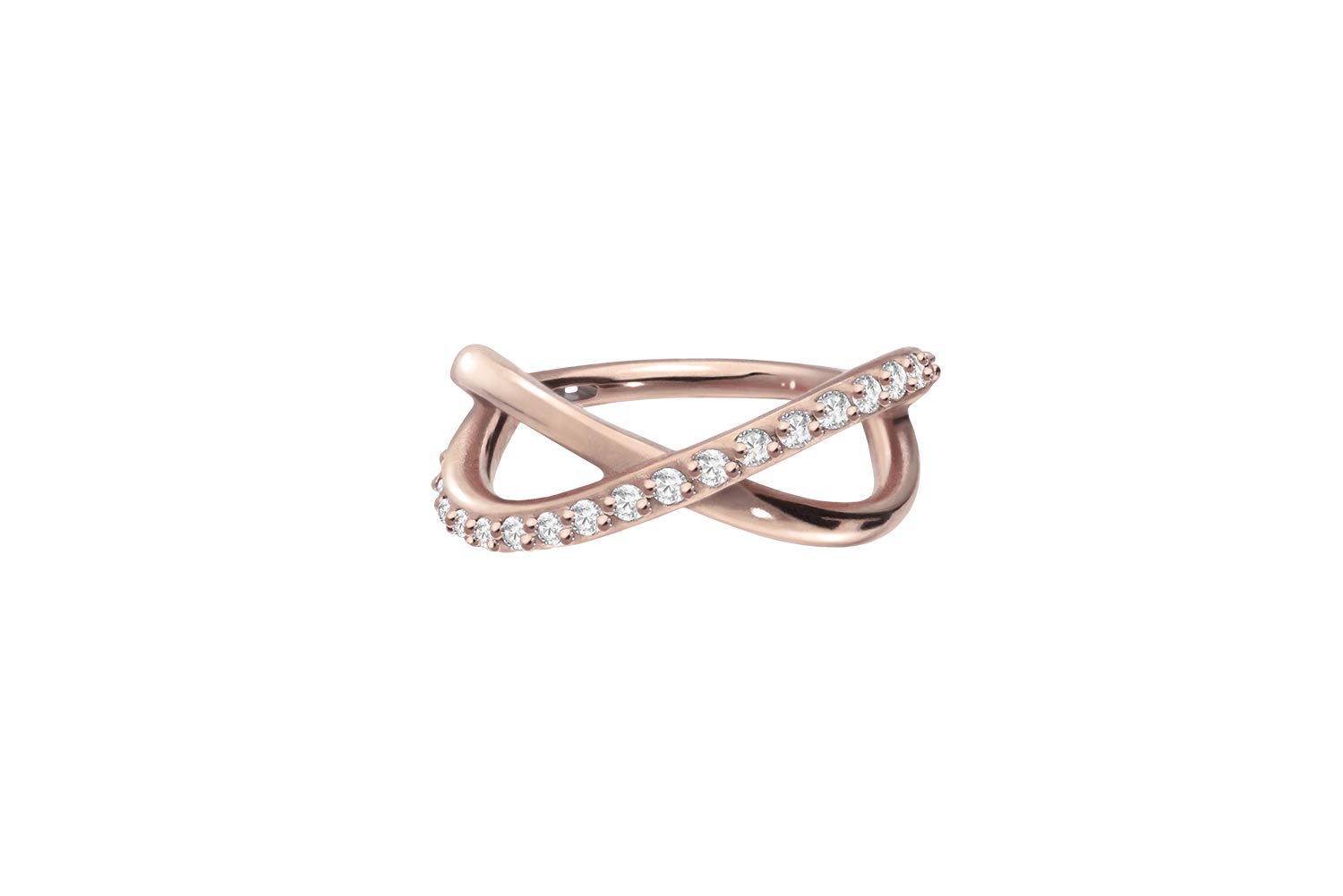 Chirurgenstahl Segmentring Clicker Piercing UNENDLICHKEIT + EINGEFASSTE KRISTALLE